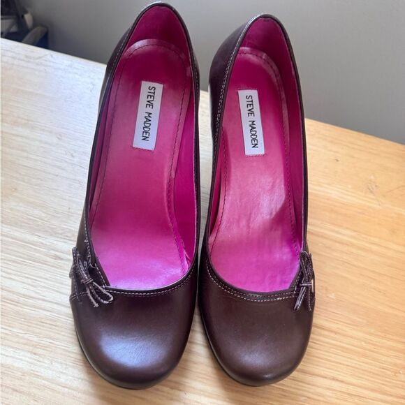 Vintage 90s Steve Madden HeelsSize 10M  Leather Retro, Preppy - Picture 1 of 5